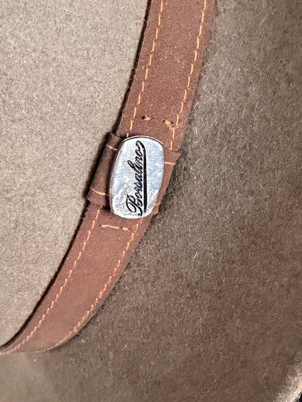 Borsalino Brown Fur Felt Fedora with Leather Band - Picture 3 of 7